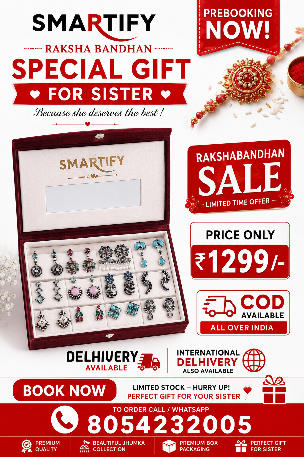 Smartify Raksha Bandhan Special Jewellery Gift Box for Sister